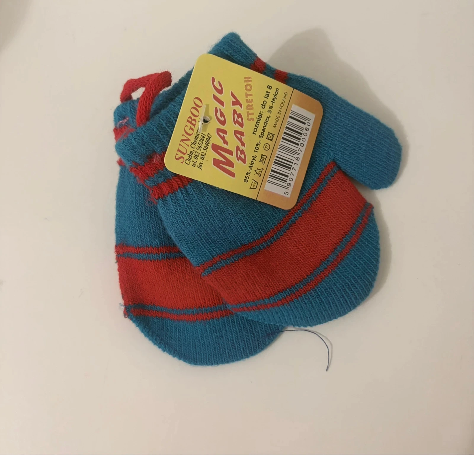 Uitbreidbare Magic Baby-handschoenen turkoois blauw en rood - Met veiligheidskoord tegen verlies – photo 2